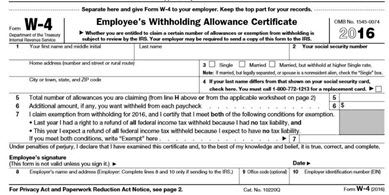 Tax Withholdings W-4